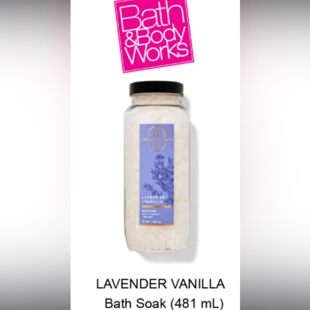 Bath & Body Works Aromatherapy Lavender Vanilla Bath Soak 17 oz. 90% Full Vit. E